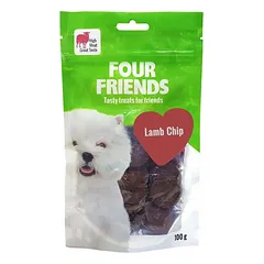 Four Friends Dog Treats Lamb Chip skanėstas šunims, ėrienos traškučiai, 100 g