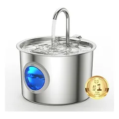 Zoomtopia Fontaine chat acier inox 304 2,2L silencieuse fenêtre eau