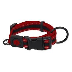 Active Dog Collar Fluffy nailoninis antkaklis šunims, M dydis, raudonas, 2,5×33-48 cm