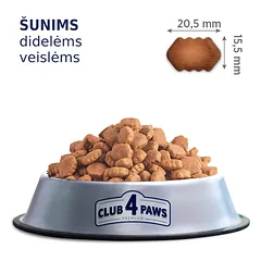 CLUB 4 PAWS Premium visavertis sausas pašaras didelių veislių suaugusiems šunims, 14 kg — 3 nuotrauka