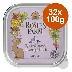 Rosie's Farm Adult drėgnas maistas katėms, ekonominė pakuotė 32 x 100 g
