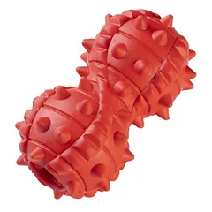 GimDog Red Titan Dumbbell patvarus gumos žaislas šunims su mėtų aromatu, raudonas