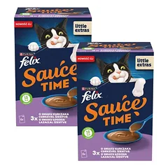 FELIX Sauce Time Chicken and Salmon 12x40g vištiena ir lašiša, papildoma drėgna maistas katėms