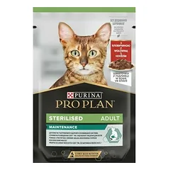 Purina Pro Plan Adult Sterilised Maintenance su jautiena, drėgnas maistas katėms 85 g