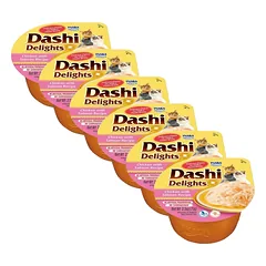 Inaba DASHI papildomas kačių maistas - vištiena ir lašiša 6x70 g 