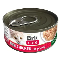 BRIT Care Cat Real Chicken in Gravy 80 g vištienos filė sultinyje, drėgnas kačių maistas