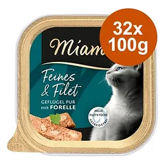 Miamor Feines & Filet drėgnas maistas katėms, ekonominė pakuotė 32 x 100 g