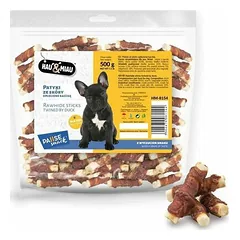 Hau&Miau Pausesnack skanėstai šunims, odos lazdelės apvyniotos antiena 500 g
