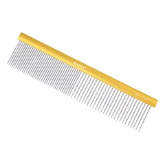 Madan Professional Light Comb 19cm - profesionalus, lengvas šukos su aliuminio rankena ir mišriu dantų išdėstymu, smeigtukai, Fioletowy / 2,8cm — 5 nuotrauka
