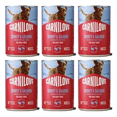 CARNILOVE Dog Can Turkey and Salmon 6x400g paštetas su kalakutiena ir lašiša suaugusiems šunims