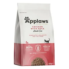 APPLAWS Sausas kačių maistas, vištiena ir antis 0,4 kg
