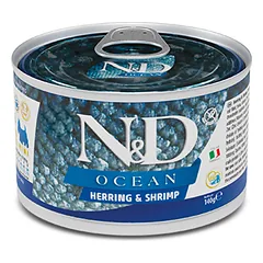 FARMINA N&D OCEAN - DOG Wet Herring&Shrimp ADULT MINI 140 g (pak.6)