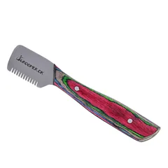 Groomer.dk Classic Trimmer Rainbow Edition - profesionalus klasikinis trimeris su spalvinga medine rankena, Vidutinis — 4 nuotrauka
