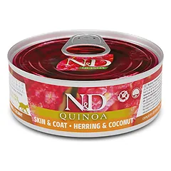 FARMINA N&D QUINOA - CAT Wet Herring&Coconut ADULT 80 g (pak.24)