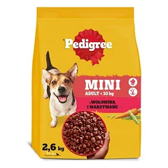 Pedigree Adult Mini mažiems šunims su jautiena ir daržovėmis, 2,6 kg