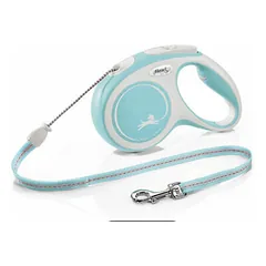 Flexi New Comfort ritininis pavadėlis šunims M (virvelė) 8 m, šviesiai mėlynas — 1 nuotrauka