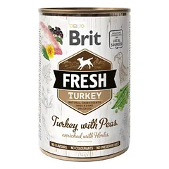 BRIT FRESH turkey & peas 400g kalakutiena su žirniais šunims