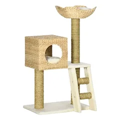 Zatte Kratzbaum 100 cm, Höhle, Treppe, Sisalsäulen, Natur