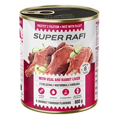 Super Rafi su veršiena ir triušienos kepenėlėmis šunims, 800 g